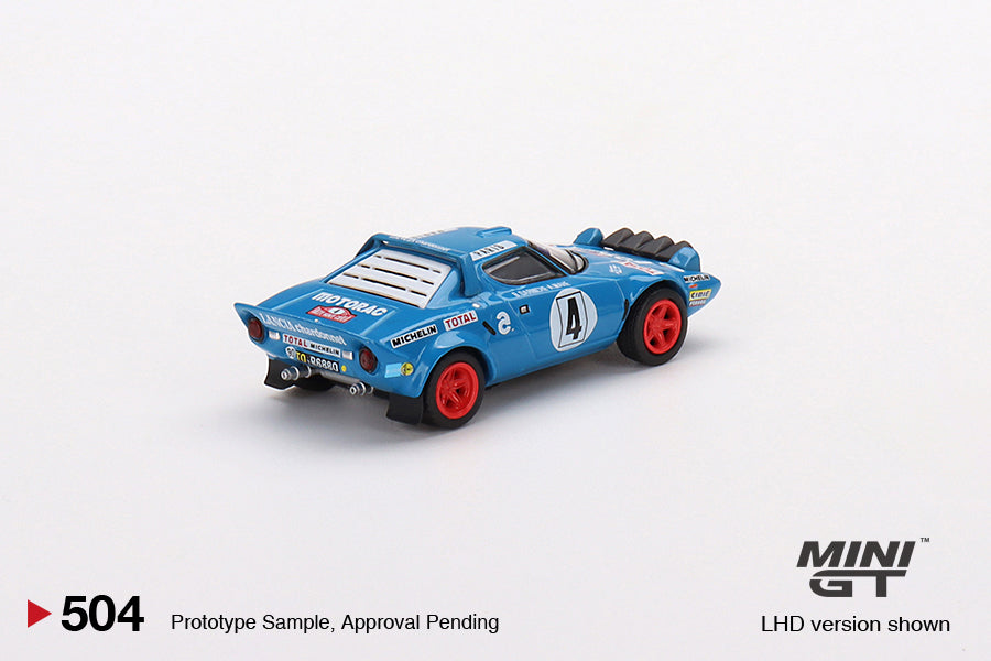 1:64 Mini GT #504 Lancia Stratos HF 1979 Rally MonteCarlo Winner #4 Blue Limited Edition MGT00504