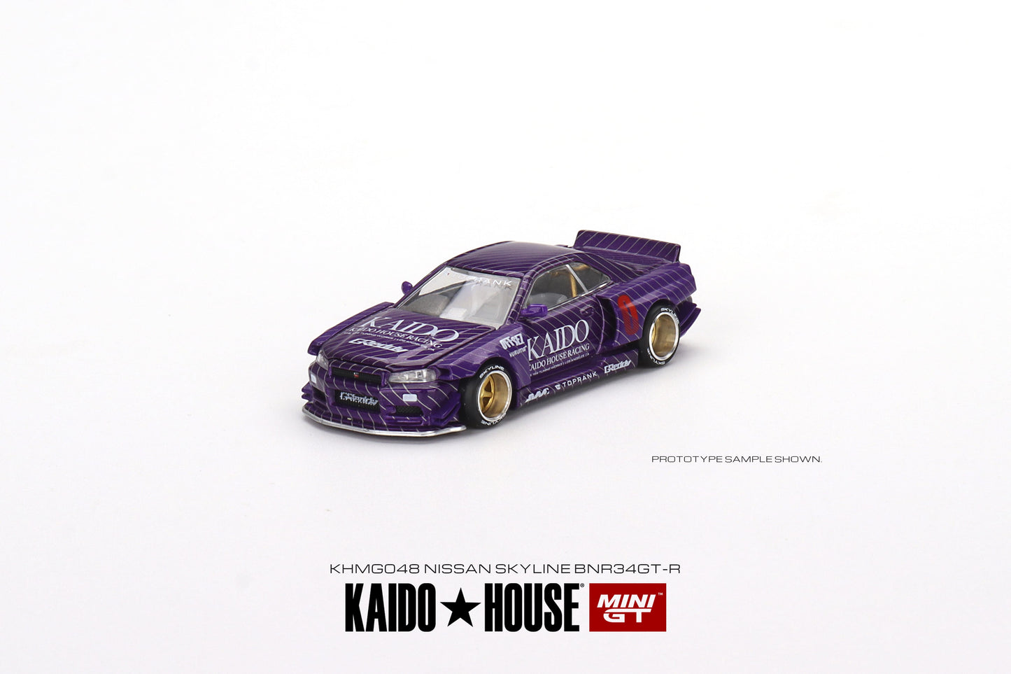 1/64 Kaido House x Mini GT Nissan Skyline GT-R (R34) Kaido Works V1 (Purple) Limited Edition KHMG048 Sealed