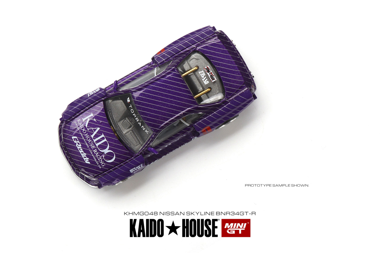 1/64 Kaido House x Mini GT Nissan Skyline GT-R (R34) Kaido Works V1 (Purple) Limited Edition KHMG048 Sealed