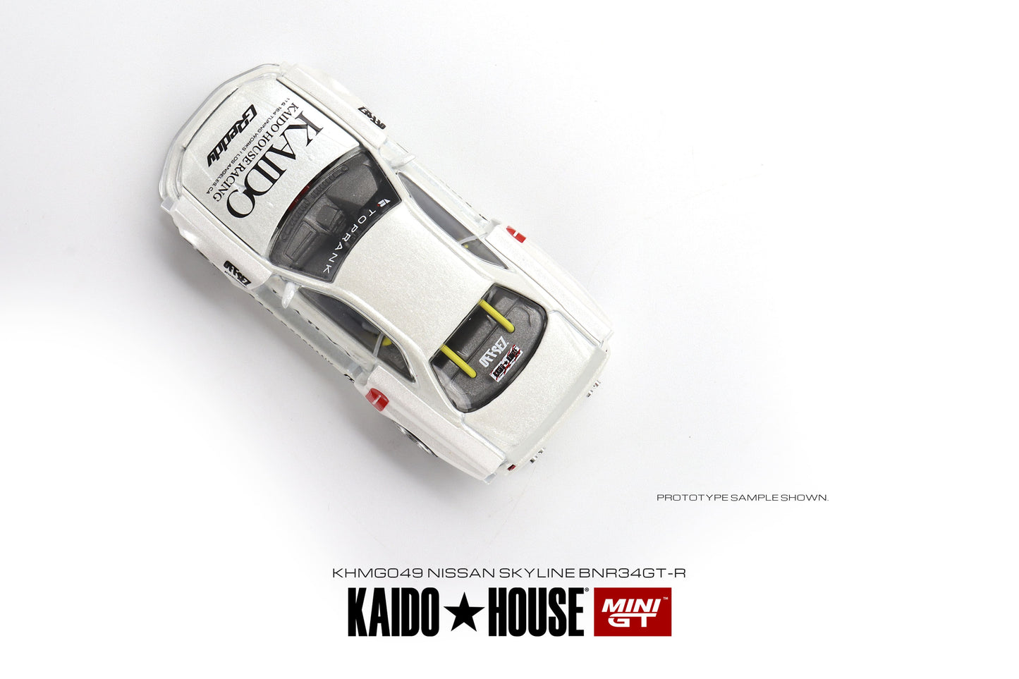 1/64 Kaido House x Mini GT Nissan Skyline GT-R (R34) Kaido Works V2 (White) Limited Edition KHMG049 SEALED
