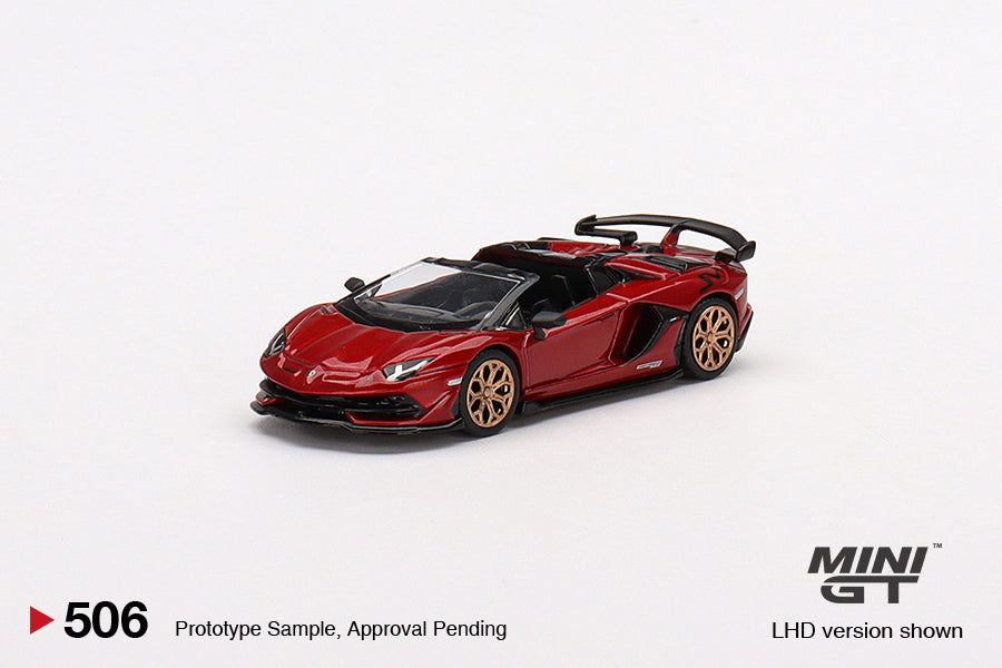 1/64 Mini GT #506 Lamborghini Aventador SVJ Roadster  (Rosso Efestos) Limited Edition mgt00506