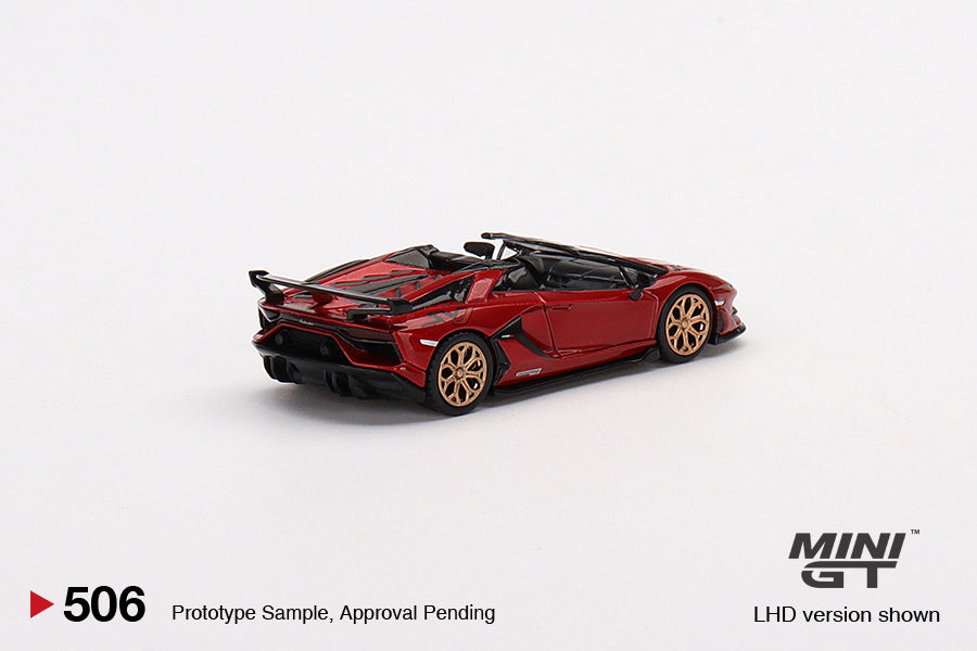 1/64 Mini GT #506 Lamborghini Aventador SVJ Roadster  (Rosso Efestos) Limited Edition mgt00506