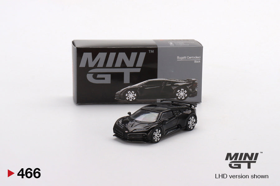 1:64 Mini GT #466 Bugatti Centodieci Black Limited Edition mgt00466