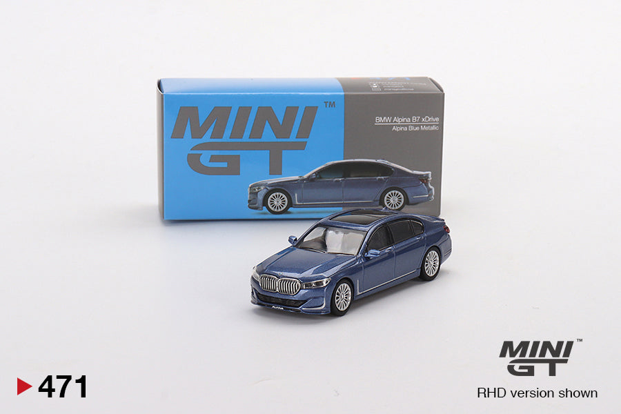 1:64 Mini GT #471  BMW Alpina B7 xDrive Alpina Blue Metallic MGT00471