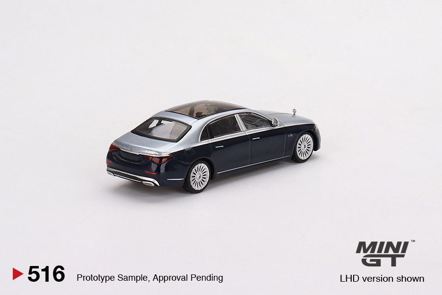 1/64 Mini GT #516 Mercedes-Maybach S680 Cirrus Silver / Nautical Blue metallic Limited Edition mgt00516