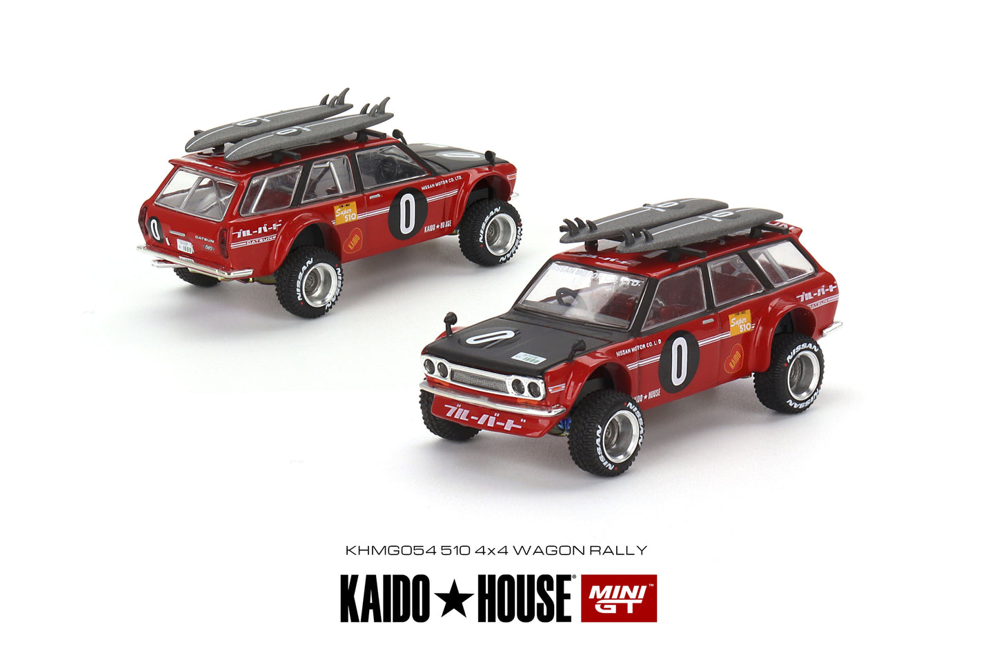 1/64 Kaido House x Mini GT Datsun KAIDO 510 Wagon Kaido GT Surf Safari RS V2 Red Limited Edition KHMG054 SEALED
