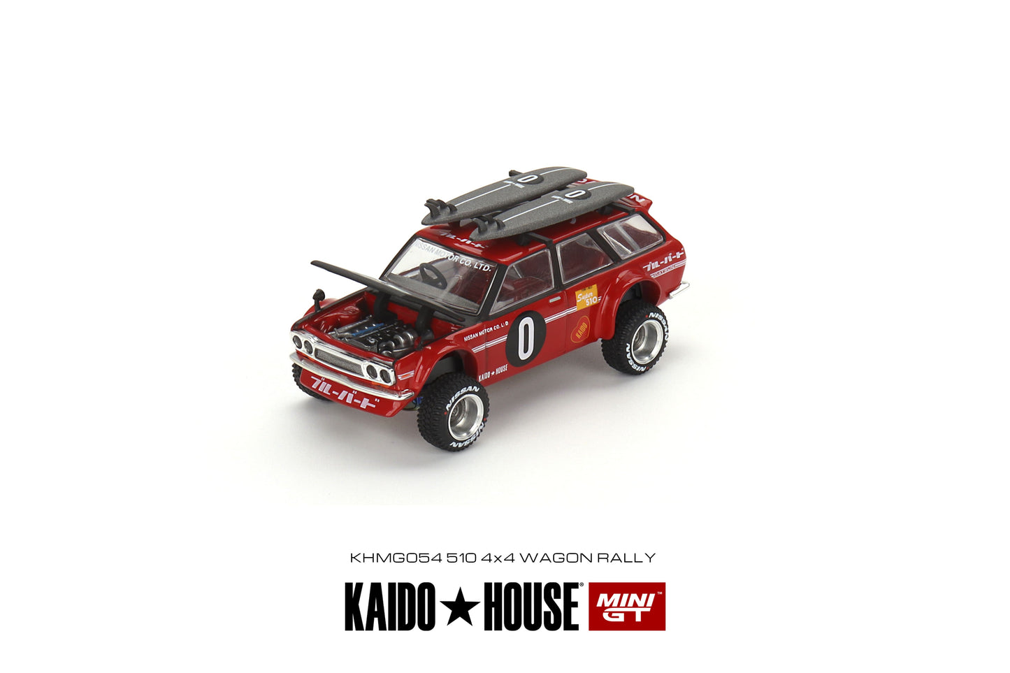 1/64 Kaido House x Mini GT Datsun KAIDO 510 Wagon Kaido GT Surf Safari RS V2 Red Limited Edition KHMG054 SEALED