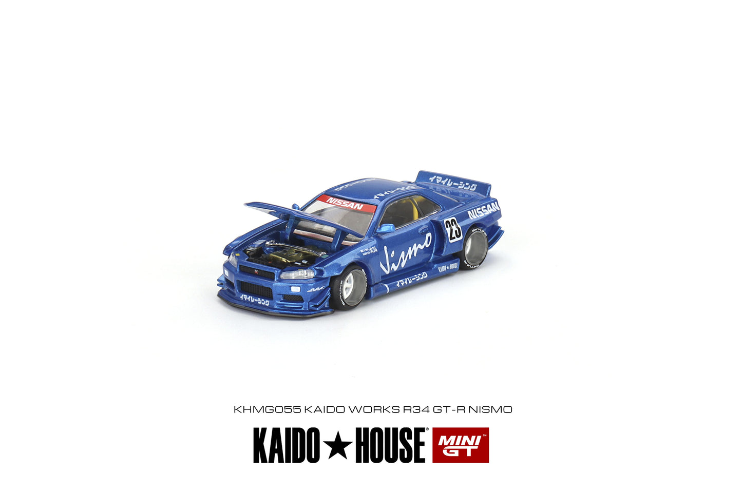 1/64 Kaido House x Mini GT Nissan Skyline GT-R (R34) Kaido Works V3  Blue Limited Edition KHMG055 SEALED