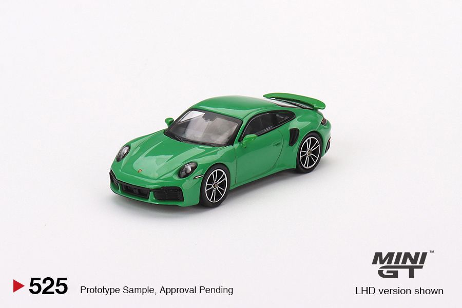 1:64 Mini GT #525 Porsche 911 Turbo S Python Green Limited Edition MGT00525