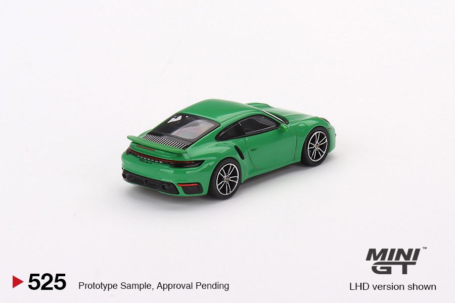 1:64 Mini GT #525 Porsche 911 Turbo S Python Green Limited Edition MGT00525