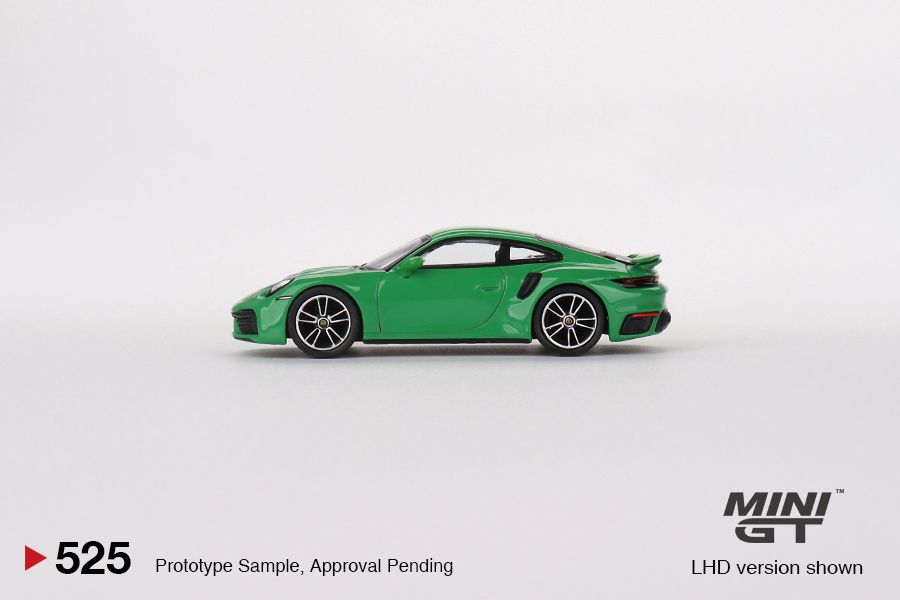 1:64 Mini GT #525 Porsche 911 Turbo S Python Green Limited Edition MGT00525