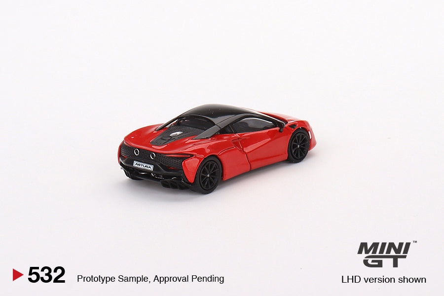 1:64 Mini GT #532 McLaren Artura Vermillion Red 2023 Limited Edition mgt00532