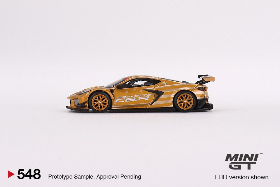 1:64 Mini GT #548 Chevrolet Corvette C8.R Stars & Stripes 2023 Gold Silver Limited 4,800 Pieces Worldwide MGT00548