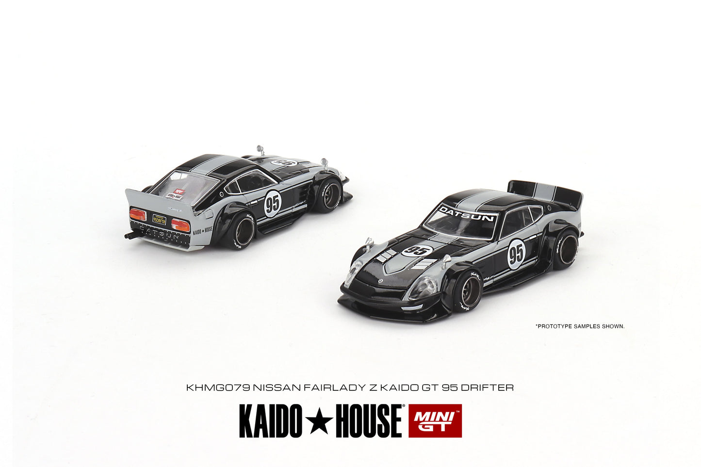 1:64 Mini GT  Kaido House Nissan Fairlady Z Kaido GT 95 Drifter V1  Black Grey  Limited Edition KHMG079