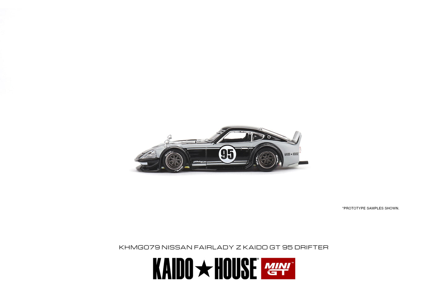 1:64 Mini GT  Kaido House Nissan Fairlady Z Kaido GT 95 Drifter V1  Black Grey  Limited Edition KHMG079