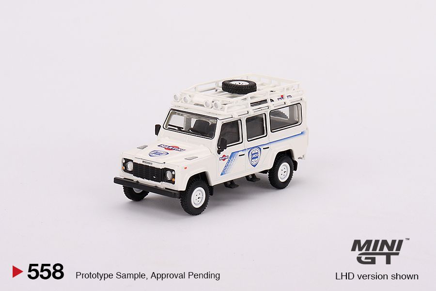 1:64 Mini GT #558 Land Rover Defender 110 1991 Safari Rally Martini Racing Support Vehicle Limited Edition mgt00558