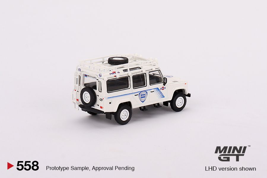 1:64 Mini GT #558 Land Rover Defender 110 1991 Safari Rally Martini Racing Support Vehicle Limited Edition mgt00558