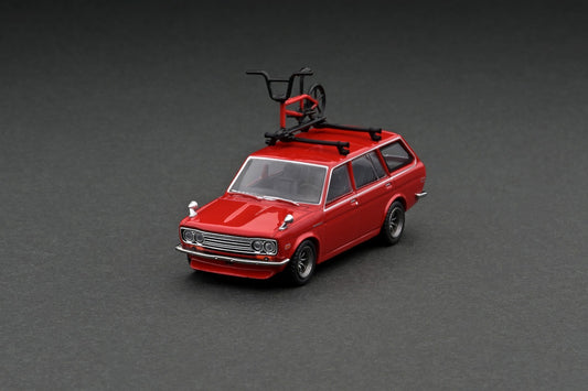1:64 Tarmac Works Datsun Bluebird 510 Wagon With Bike & Rack Limited Edition T64G-026-RE
