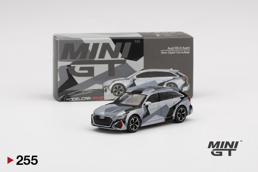 1:64 Mini GT #255 Audi RS 6 Avant Silver Digital camouflage  China Exclusive  Limited Edition MGT00255