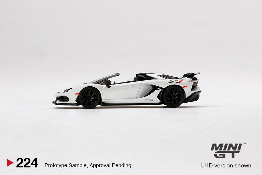 1:64 Mini GT #224 Lamborghini Aventador SVJ Roadster Bianco Canopus  Limited Edition MGT00224