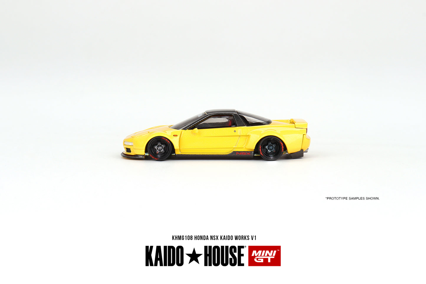 1/64 Kaido House x Mini GT Honda NSX Kaido WORKS V1 Yellow Limited Edition KHMG108 SEALED
