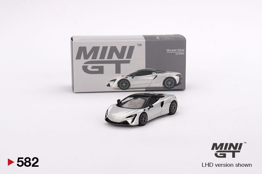 1/64 Mini GT #582 McLaren Artura Ice Silver Limited Edition MGT00582