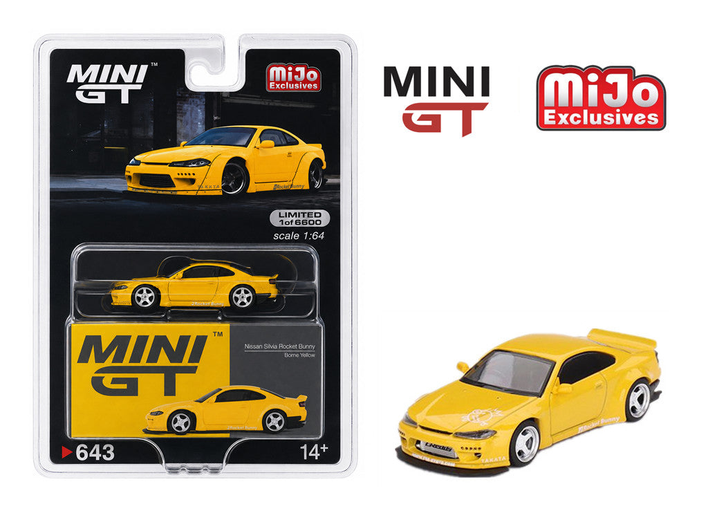 1:64 Mini GT #643 Nissan Silvia (S15) Rocket Bunny Bronze Yellow Limited Edition MGT00643