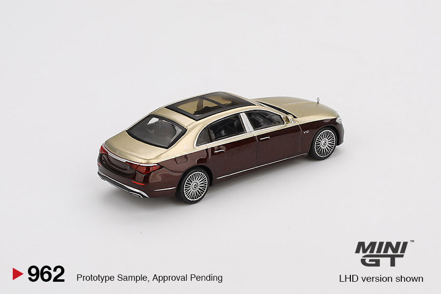 1:64 Mini GT #962 Mercedes-Maybach S680 Gold / Dark Red Metallic Limited Edition mgt00962