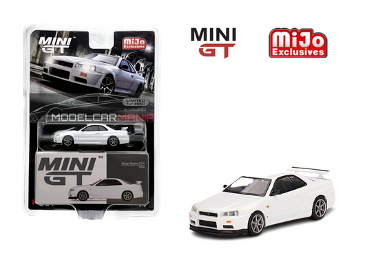 1:64 Mini GT #397 Nissan Skyline GT-R (R34) V-Spec N1 White Limited Edition mgt00397