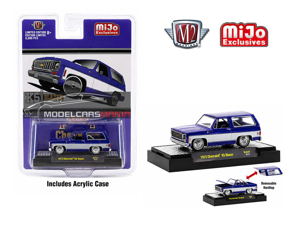 1/64 M2 Machines MiJo Exclusives 1973 Chevrolet K5 Blazer Custom Violet White Limited Edition 31500-MJS41