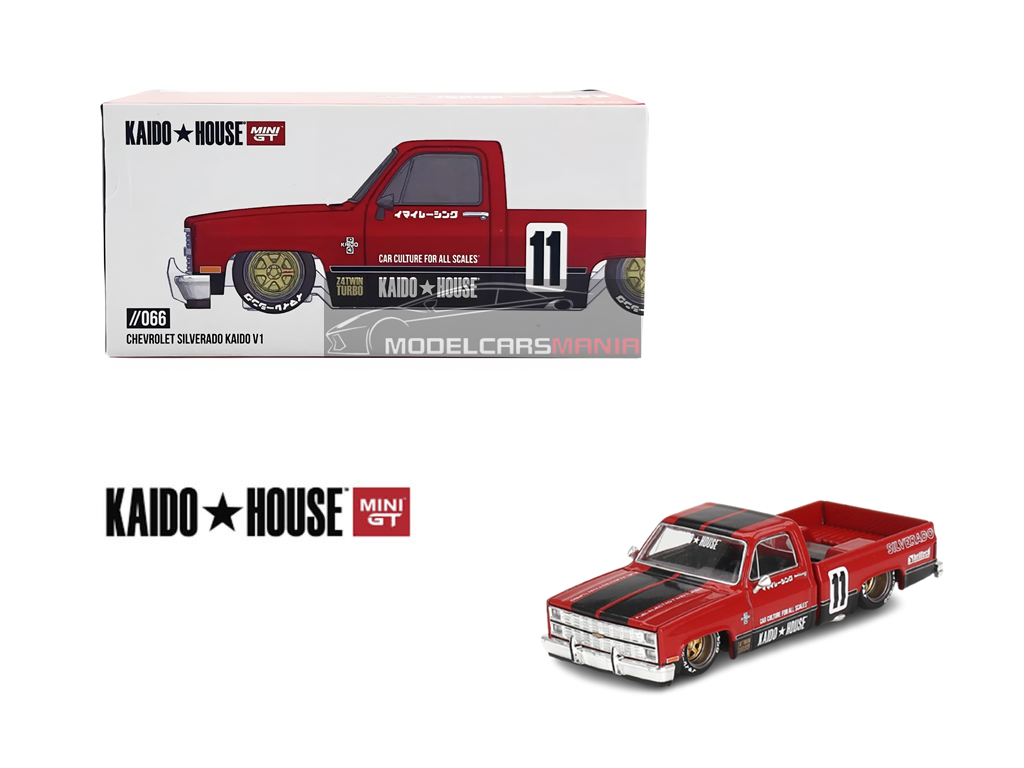1/64 Kaido House x Mini GT Chevrolet Silverado 1983 KAIDO V1 - Red Limited Edition KHMG066 SEALED