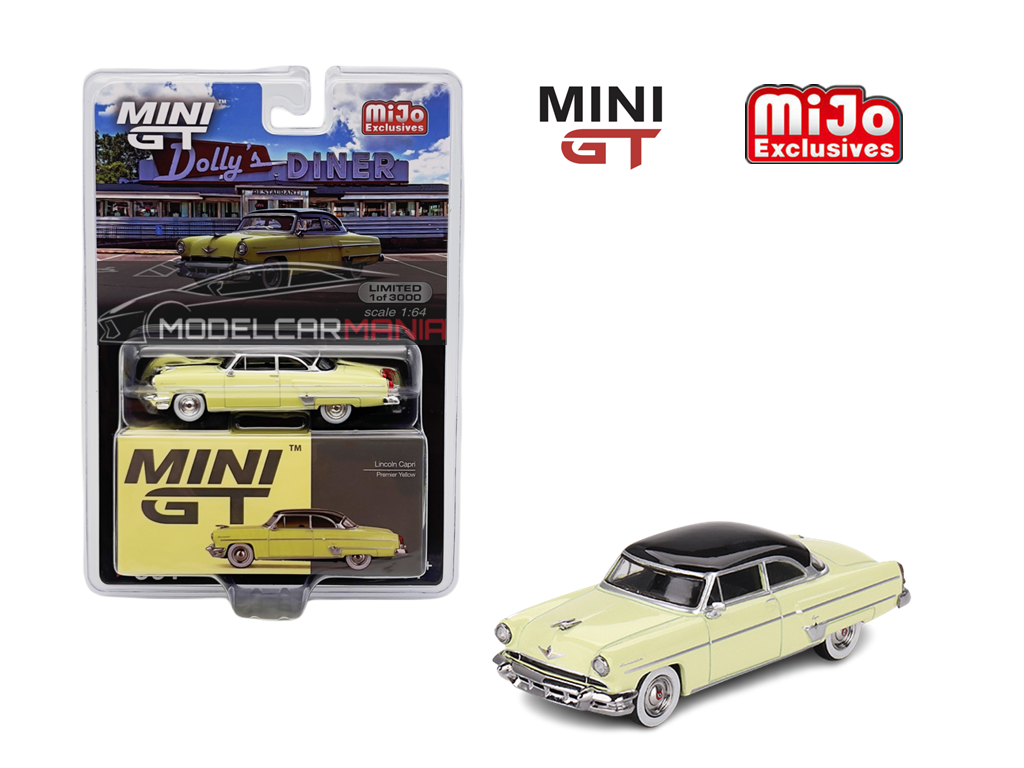 1:64 Mini GT #561 Mini GT 1:64 Lincoln Capri 1954 – Premier Yellow Limited Edition mgt00561