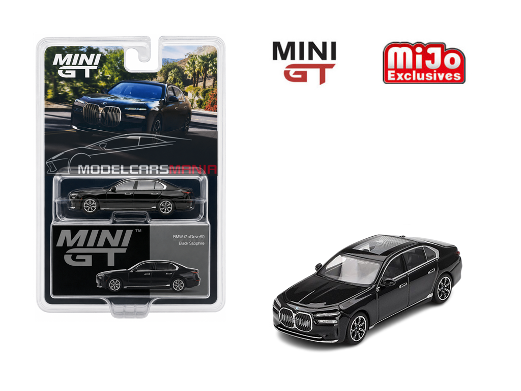 1/64 Mini GT#802 BMW i7 eDrive50 Black Sapphire Limited Edition mgt00802