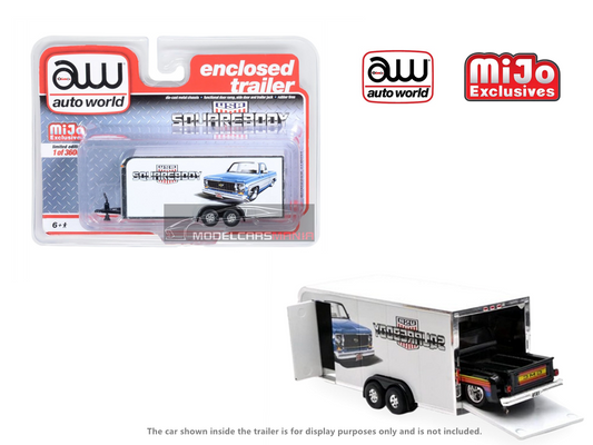 1/64 Auto World Mijo Exclusive Enclosed Trailer Squarebody USA Limited Edition CP7799