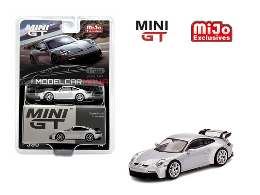 1:64 Mini GT #390 Porsche 911 (992) GT3 GT Silver Metallic Limited Edition mgt00390