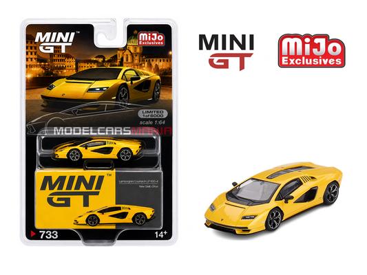 1/64 Mini GT #733 Lamborghini Countach LPI 800-4 New Giallo Orion Limited Edition MGT00733