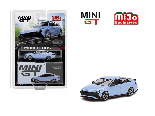 1:64 Mini GT #404 Hyundai Elantra N Performance Blue Limited Edition mgt00404