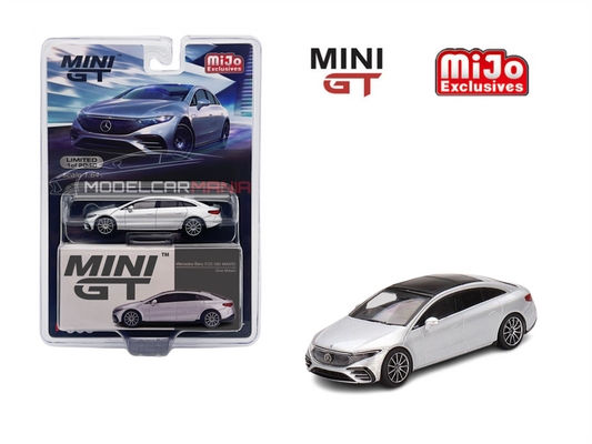 1:64 Mini GT #508 Mercedes-Benz EQS 580 4MATIC (High Tech Silver Metallic) Limited Edition mgt00508
