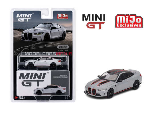 1:64 Mini GT #641 BMW M4 CSL (G82) Frozen Brooklyn Grey Metallic Limited Edition mgt00641