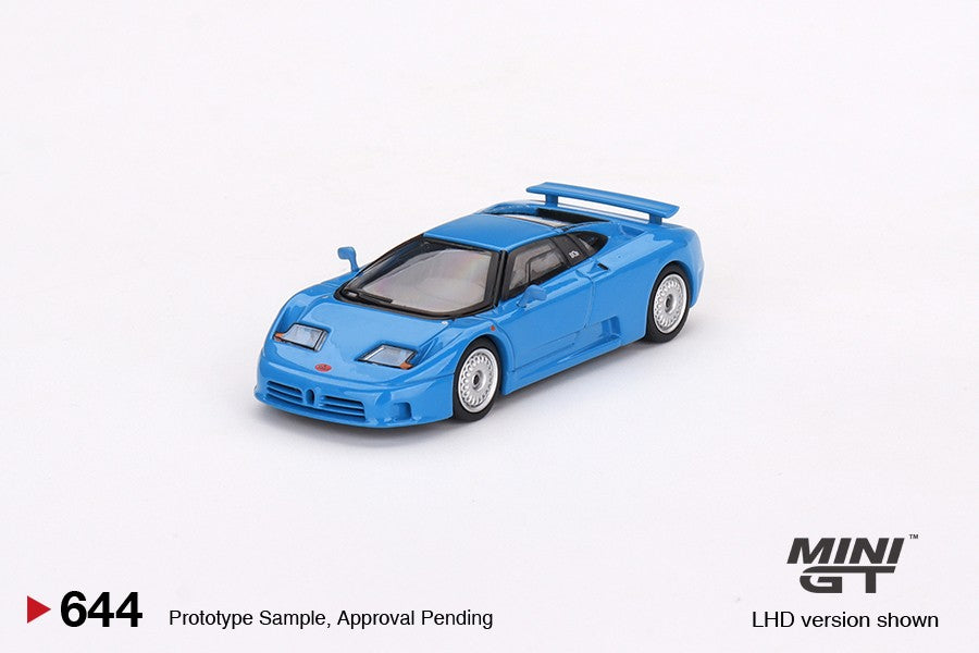 1:64 Mini GT #644 Bugatti EB110 GT – Blu Bugatti Limited Edition mgt00644