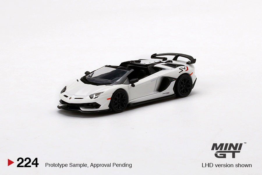 1:64 Mini GT #224 Lamborghini Aventador SVJ Roadster Bianco Canopus  Limited Edition MGT00224