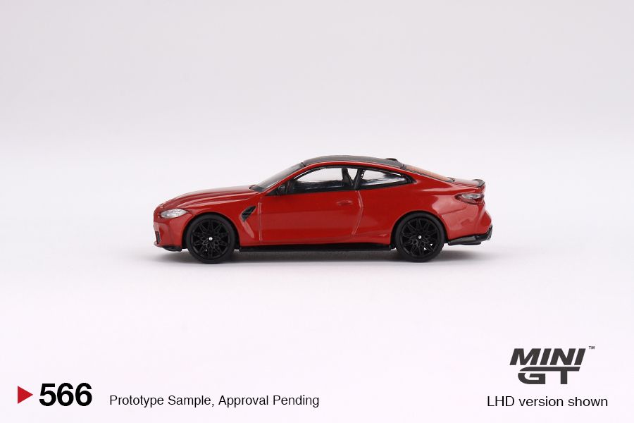 1:64 Mini GT #566 BMW M4 Competition (G82) Toronto Red Metallic Limited Edition MGT00566
