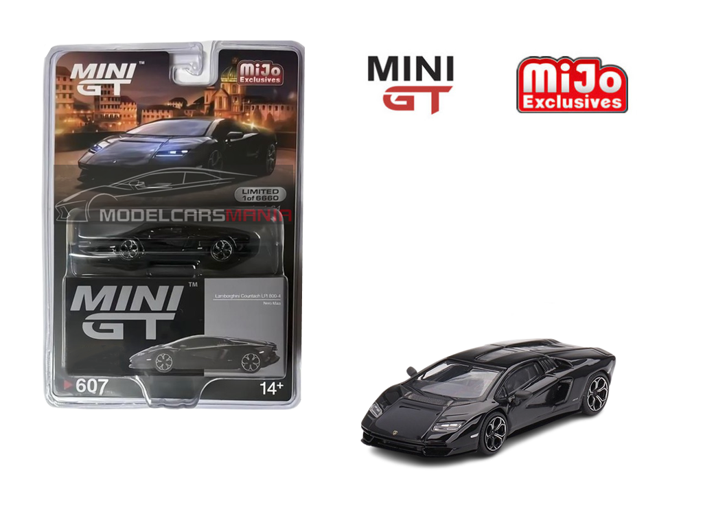 1:64 Mini GT #607 Lamborghini Countach LPI 800-4 – Nero Maia Limited Edition mgt00607