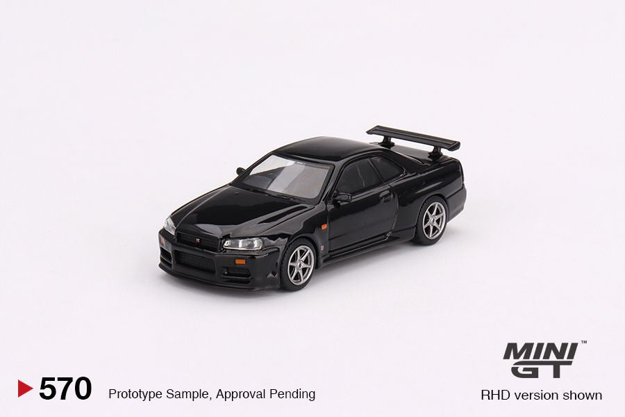 1/64 Mini GT #570 Nissan Skyline GT-R (R34) V-Spec – Black Pearl Limited Edition mgt00570