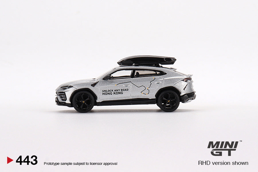 1:64 Mini GT #443 Lamborghini Urus “UNLOCK ANY ROAD HONG KONG”  Hong Kong Exclusives Limited Edition MGT00443