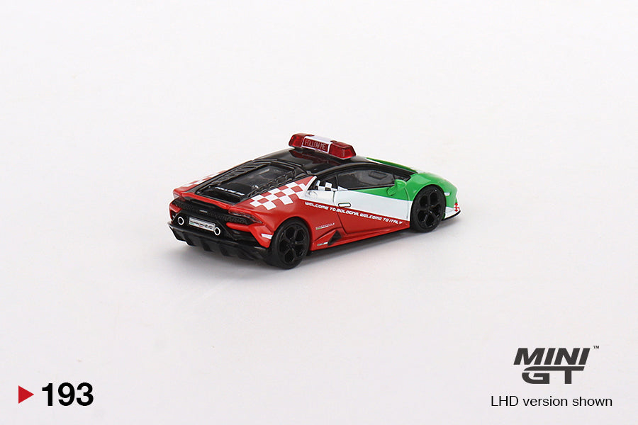 1:64 Mini GT #193 Lamborghini Huracán EVO Bologna Airport 2020 Follow-Me Car Limited Edition MGT00193