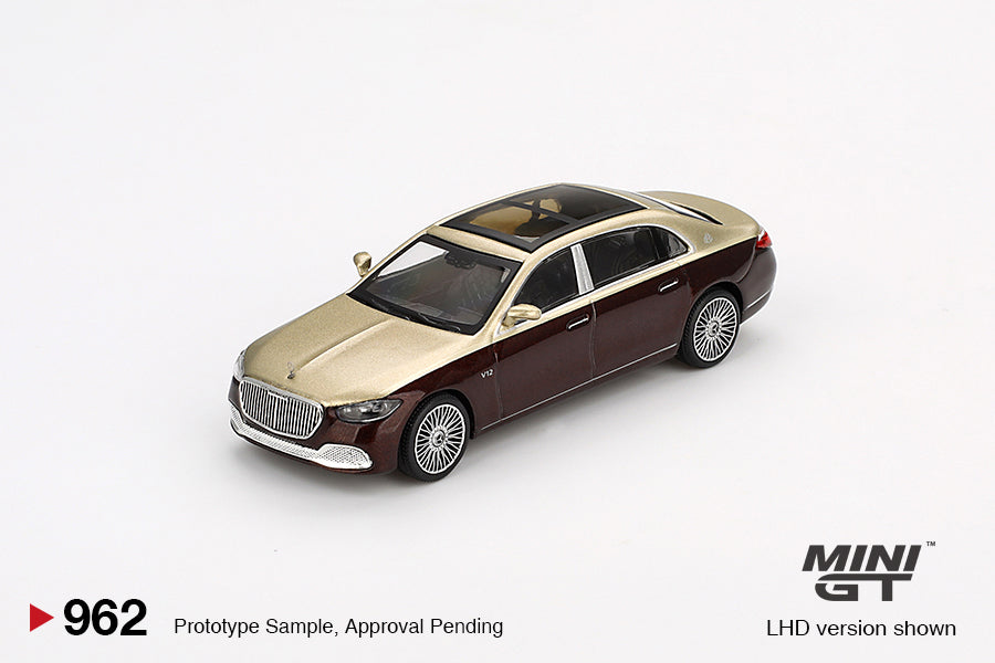 1:64 Mini GT #962 Mercedes-Maybach S680 Gold / Dark Red Metallic Limited Edition mgt00962