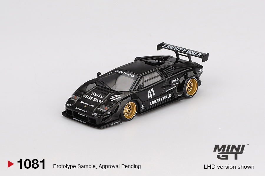 1:64 Mini GT #1081 Lamborghini Countach LB-WORKS Black Limited Edition mgt01081
