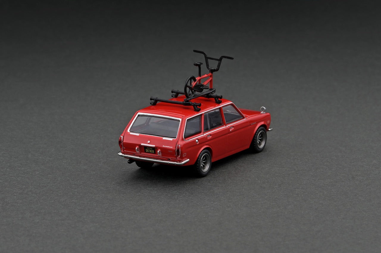 1:64 Tarmac Works Datsun Bluebird 510 Wagon With Bike & Rack Limited Edition T64G-026-RE