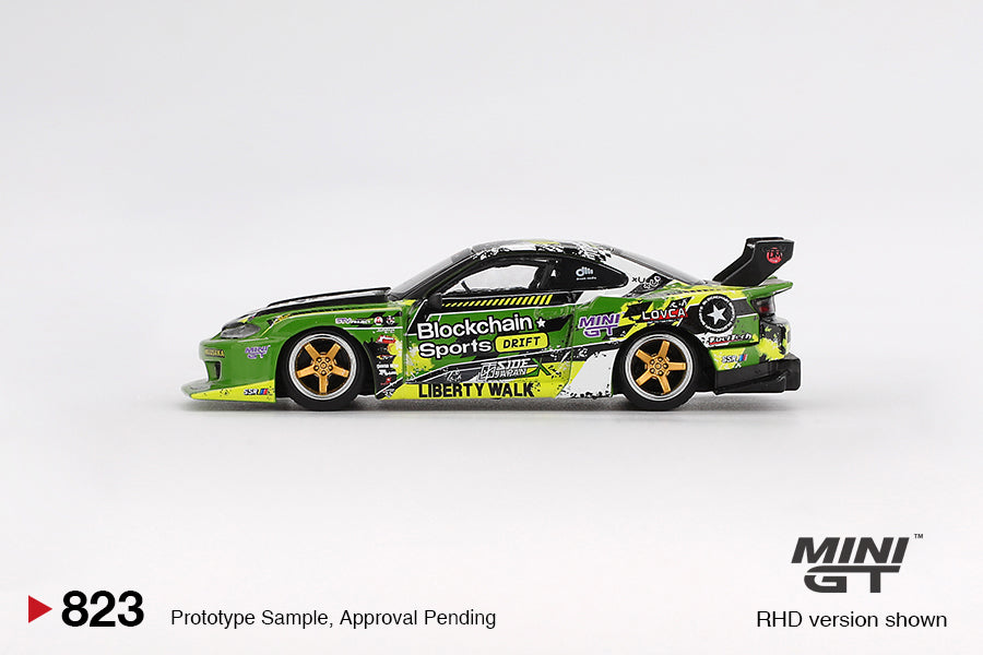 1:64 Mini GT #823 Nissan LB-Super Silhouette S15 SILVIA #555 V2 2024 Green Formula Drift Japan MGT00823